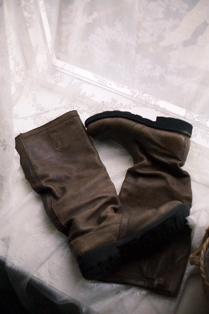 Dirk Bikkembergs vintage leren engineer laarzen bruin m39, Bruin, Overige typen, Ophalen of Verzenden, Zo goed als nieuw