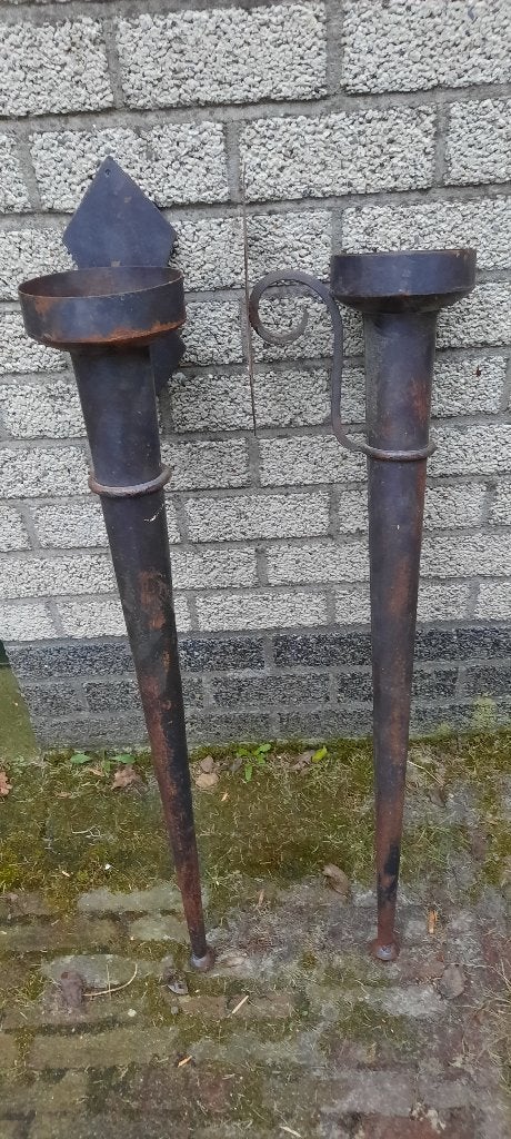 2 muurkandelaars wandkandelaars fakkelachtig, Ophalen of Verzenden