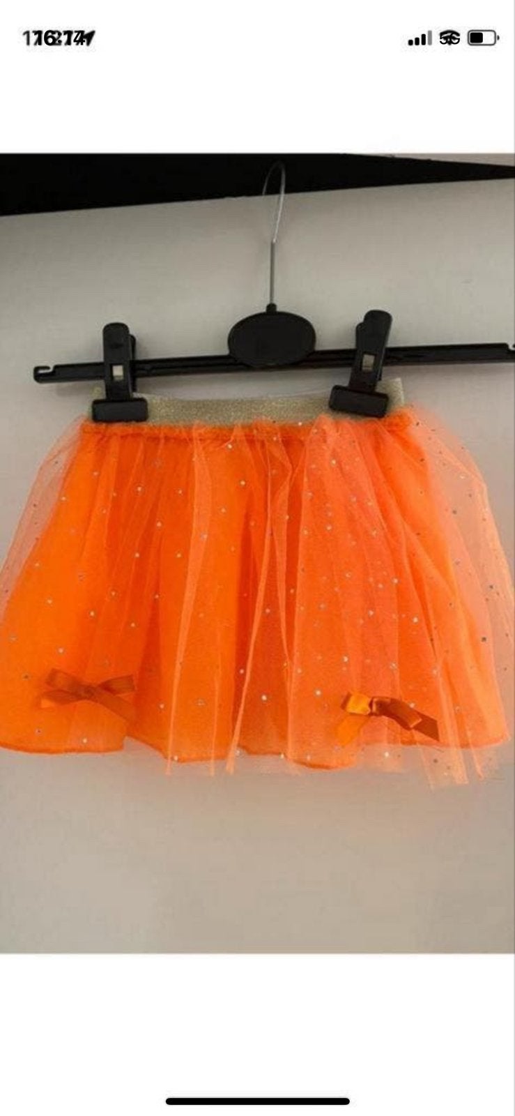 Oranje Tule Rokje met Glitters en Strikjes maat 104/110, Ophalen, Zo goed als nieuw, Meisje