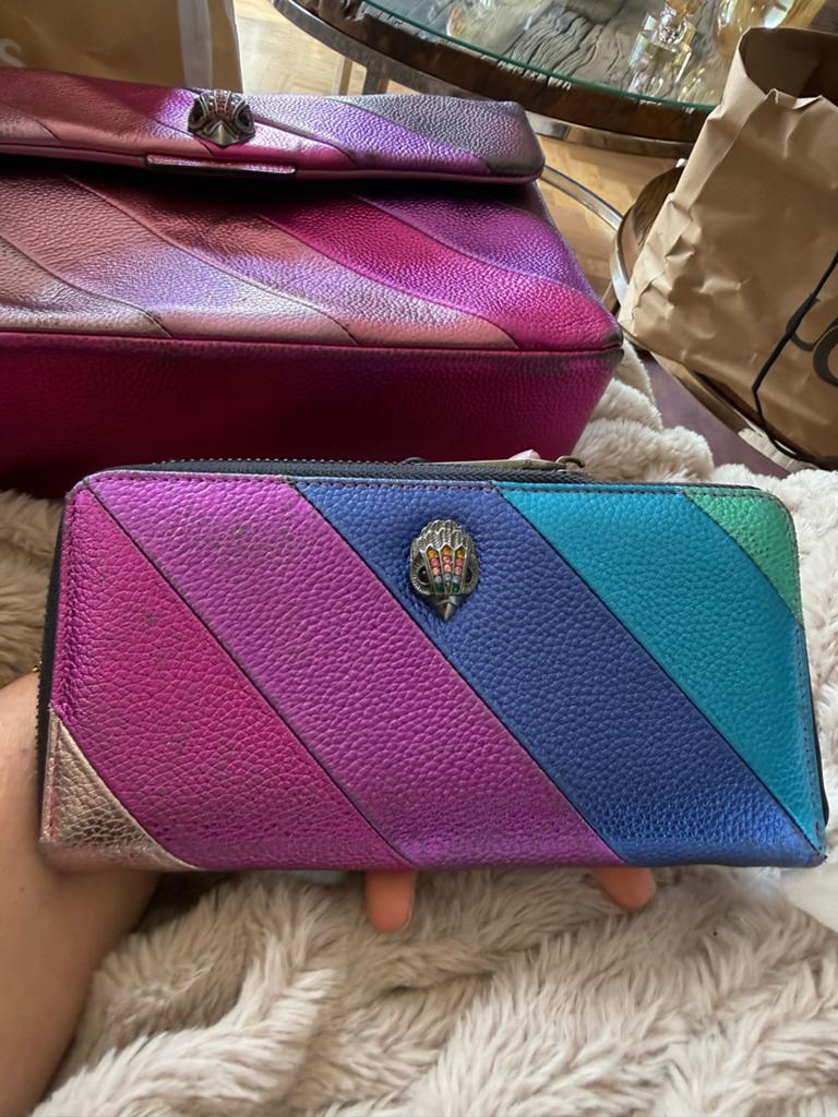 Kurt Geiger Kensington portemonnee - Zacht leer, regenboog, Overige merken, Overige kleuren, Ophalen of Verzenden, Zo goed als nieuw
