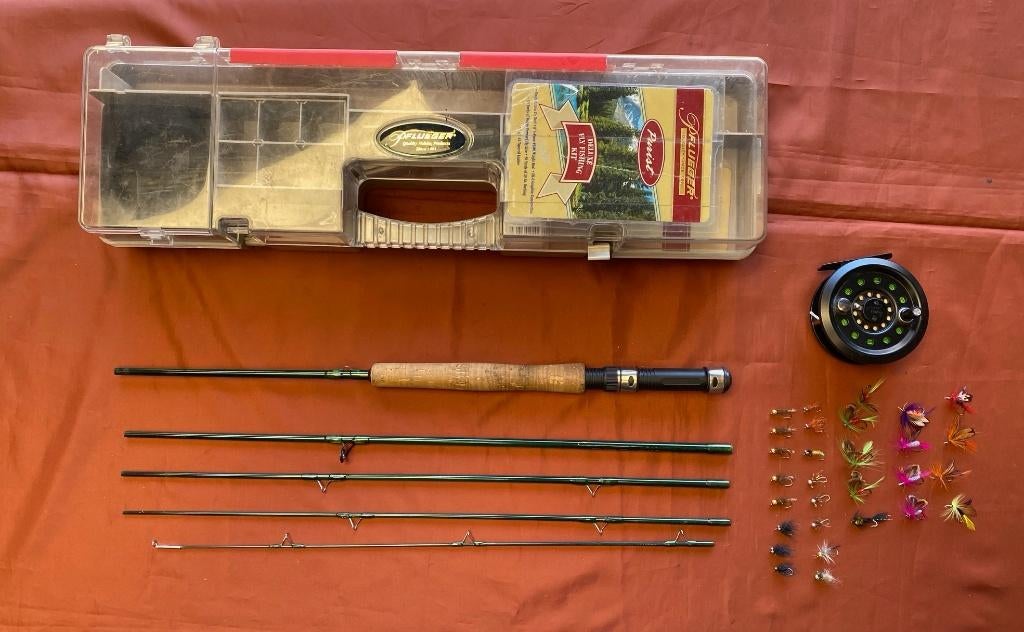 Pflueger Purist de luxe vliegvis hengel kit, Ophalen, Gebruikt, Complete set