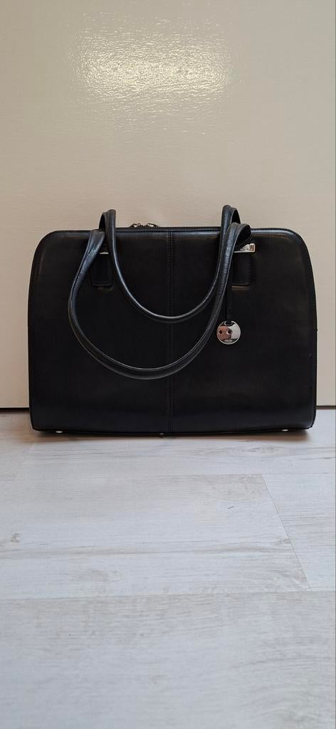KNOMO laptoptas echt leder, Ophalen of Verzenden, Zo goed als nieuw, Zwart, Overige typen