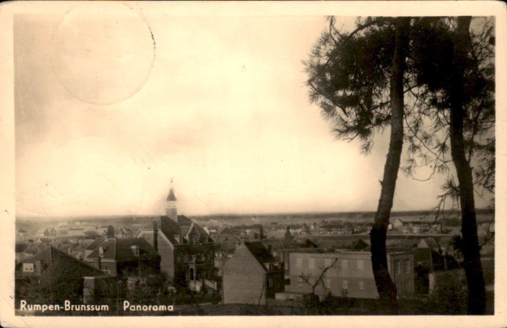 Brunssum, Rumpen, met gemeentehuis, Ophalen of Verzenden, 1940 tot 1960, Gelopen, Limburg