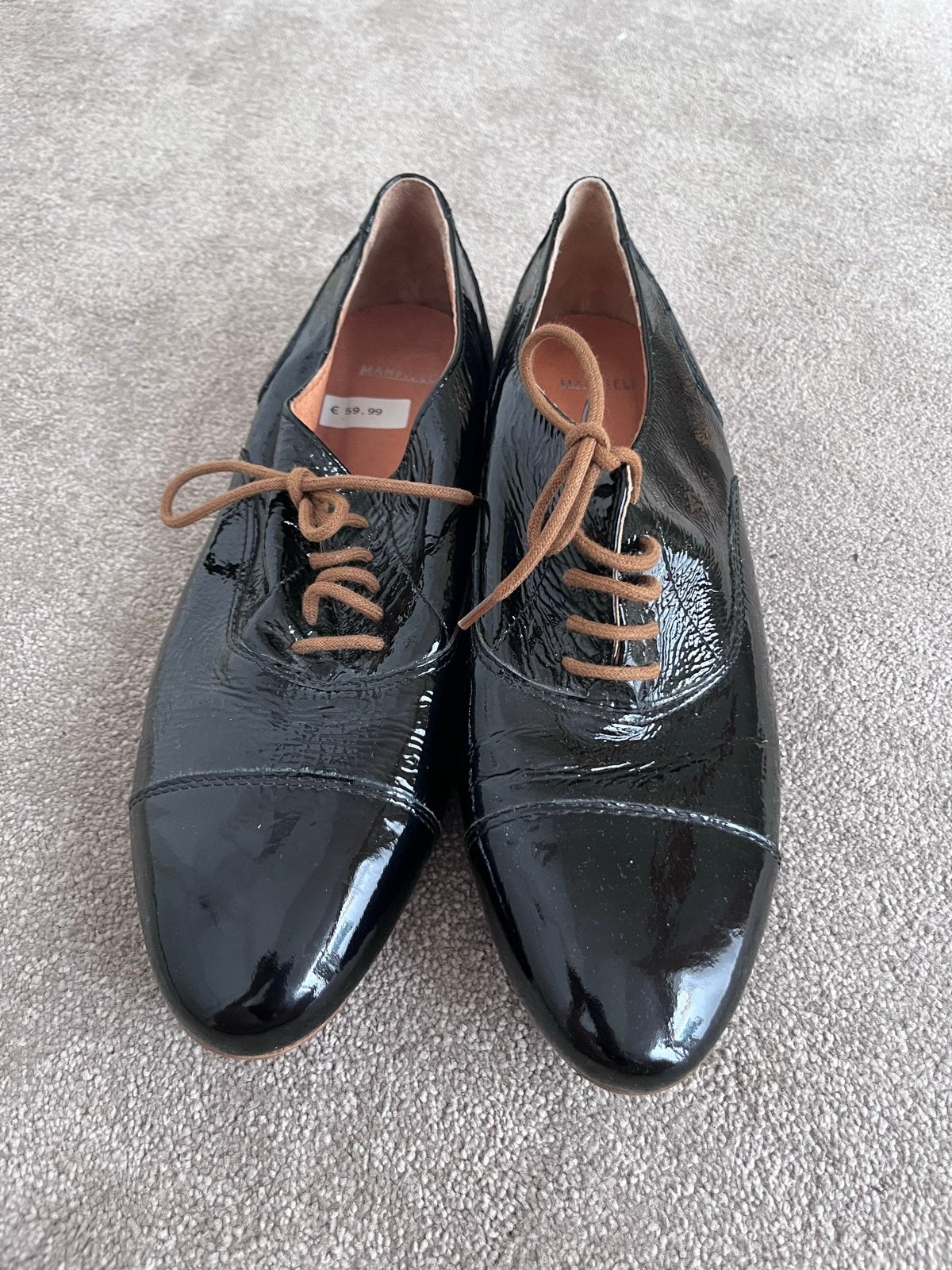 Manfield Lakleren Schoenen Maat 42, Kleding | Dames, Ophalen of Verzenden, Gedragen, Zwart, Schoenen met lage hakken