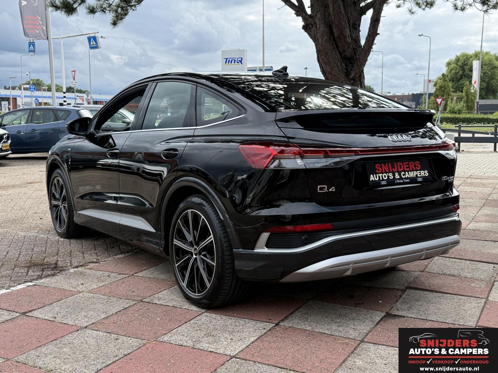 Audi Q4 e-tron 50 quattro S-Line edition 77 kWh 300pk, Auto's, Automaat, Zwart, 2135 kg, Zwart