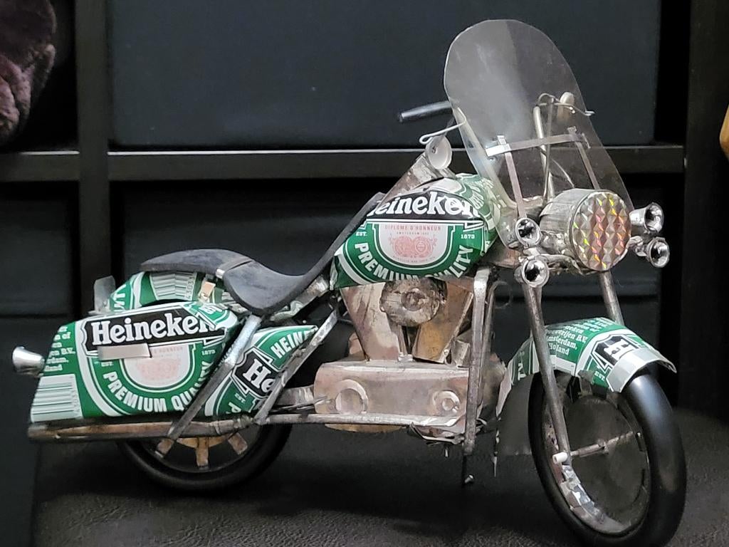 Heineken blikken motor , style Harley Davidson, Ophalen of Verzenden, Zo goed als nieuw, Metaal