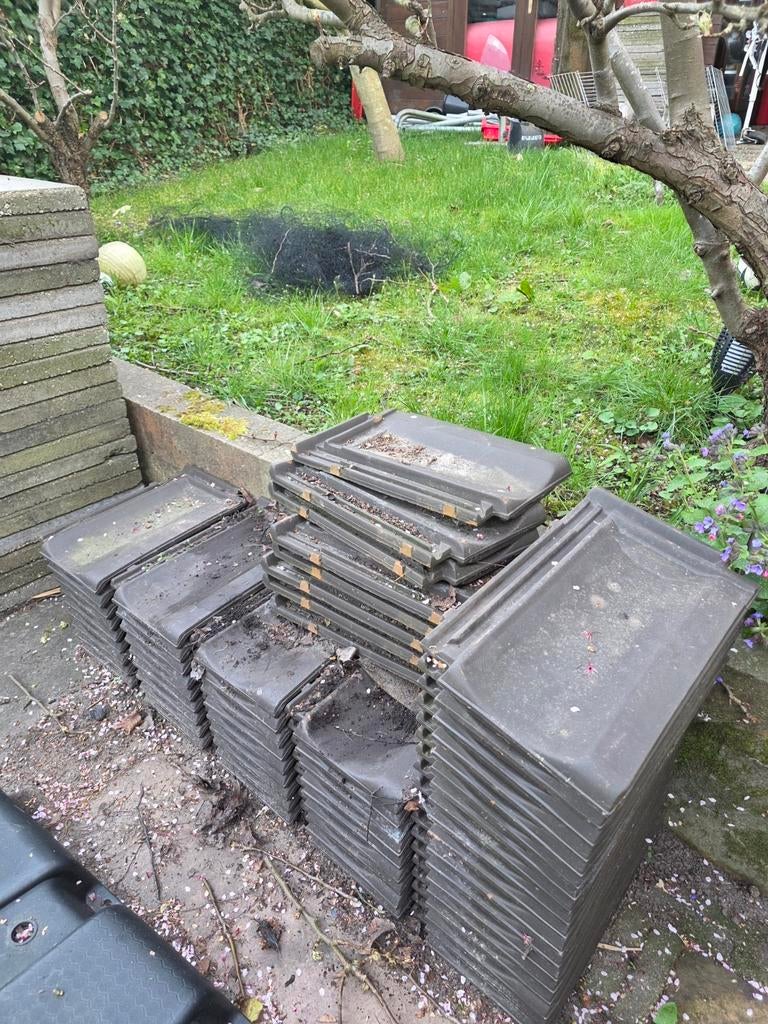 Gebruikte dakpannen, donkergrijs 62 stuks, Ophalen