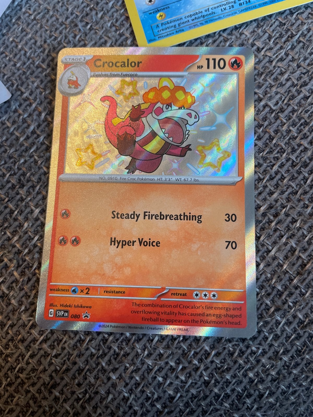 Pokémon Crocalor Holo Kaart - Nieuwstaat, Ophalen of Verzenden, Nieuw, Losse kaart, Foil