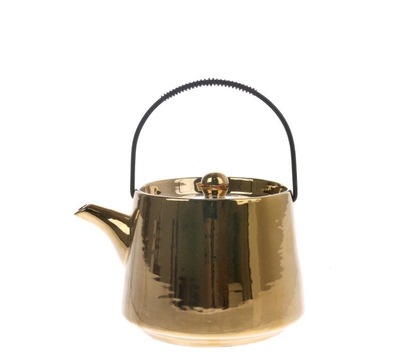 Gouden theepot HK living, Overige merken, Ophalen of Verzenden, Zo goed als nieuw, Aardewerk