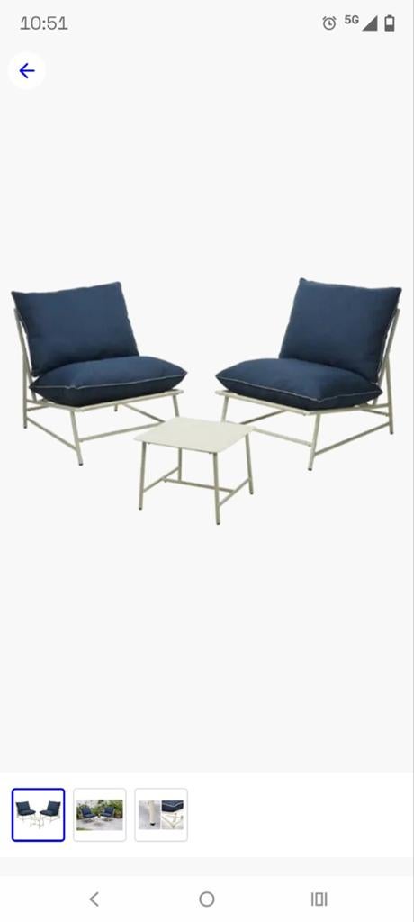 Tuin/balkon loungeset, Ophalen, Stoel, 2 zitplaatsen