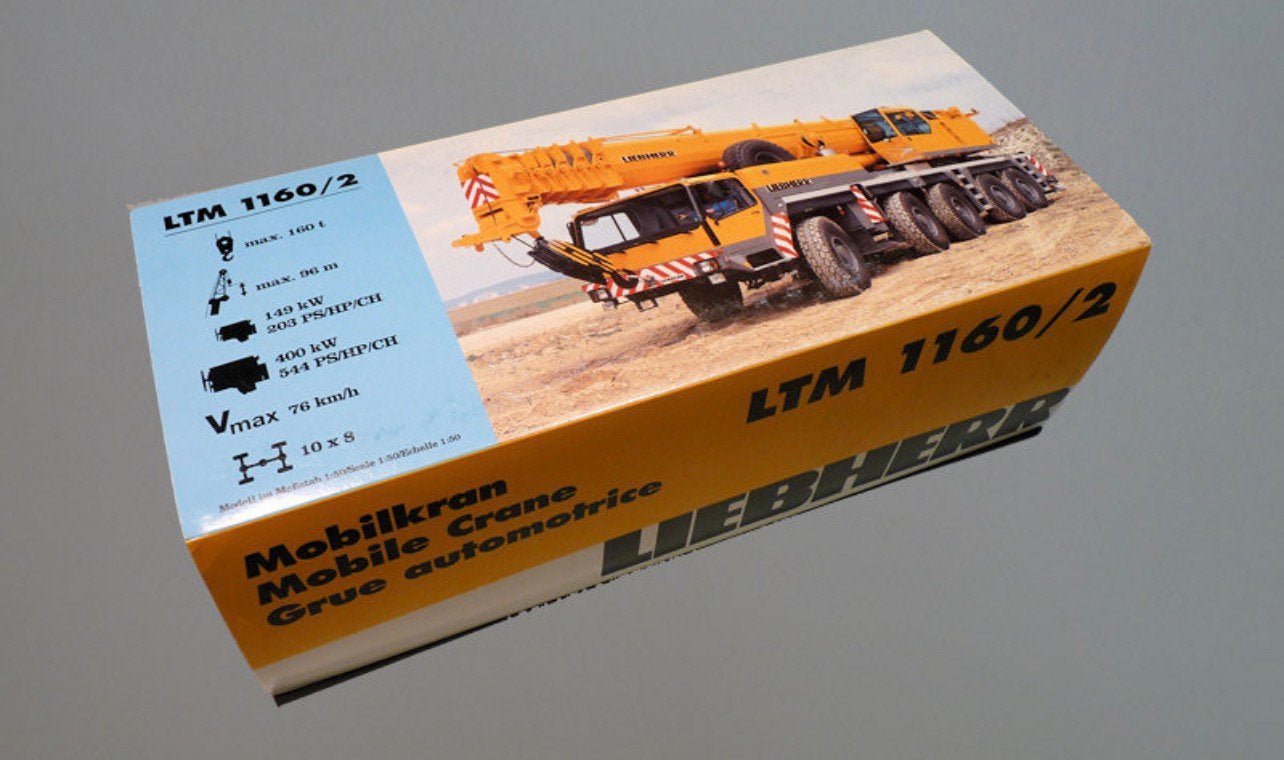 Gezocht Lege Doos: liebherr LTM 1160/2, Hobby en Vrije tijd, Modelauto's | 1:50, Ophalen of Verzenden, Hijskraan, Tractor of Landbouw