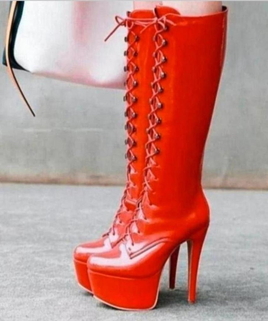 Trendy boots met hoge hak, tm 48, Verzenden, Nieuw, Hoge laarzen
