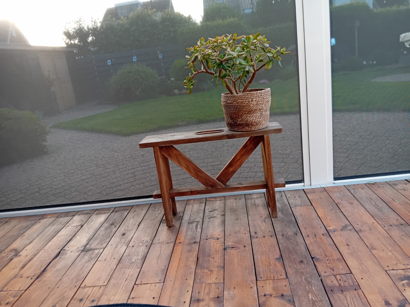 Houten sidebankje., Ophalen, Gebruikt