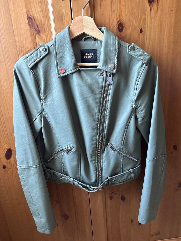 Stoere Seven Sisters bikerjack, maat S, Ophalen of Verzenden, Zo goed als nieuw, Maat 36 (S), Groen