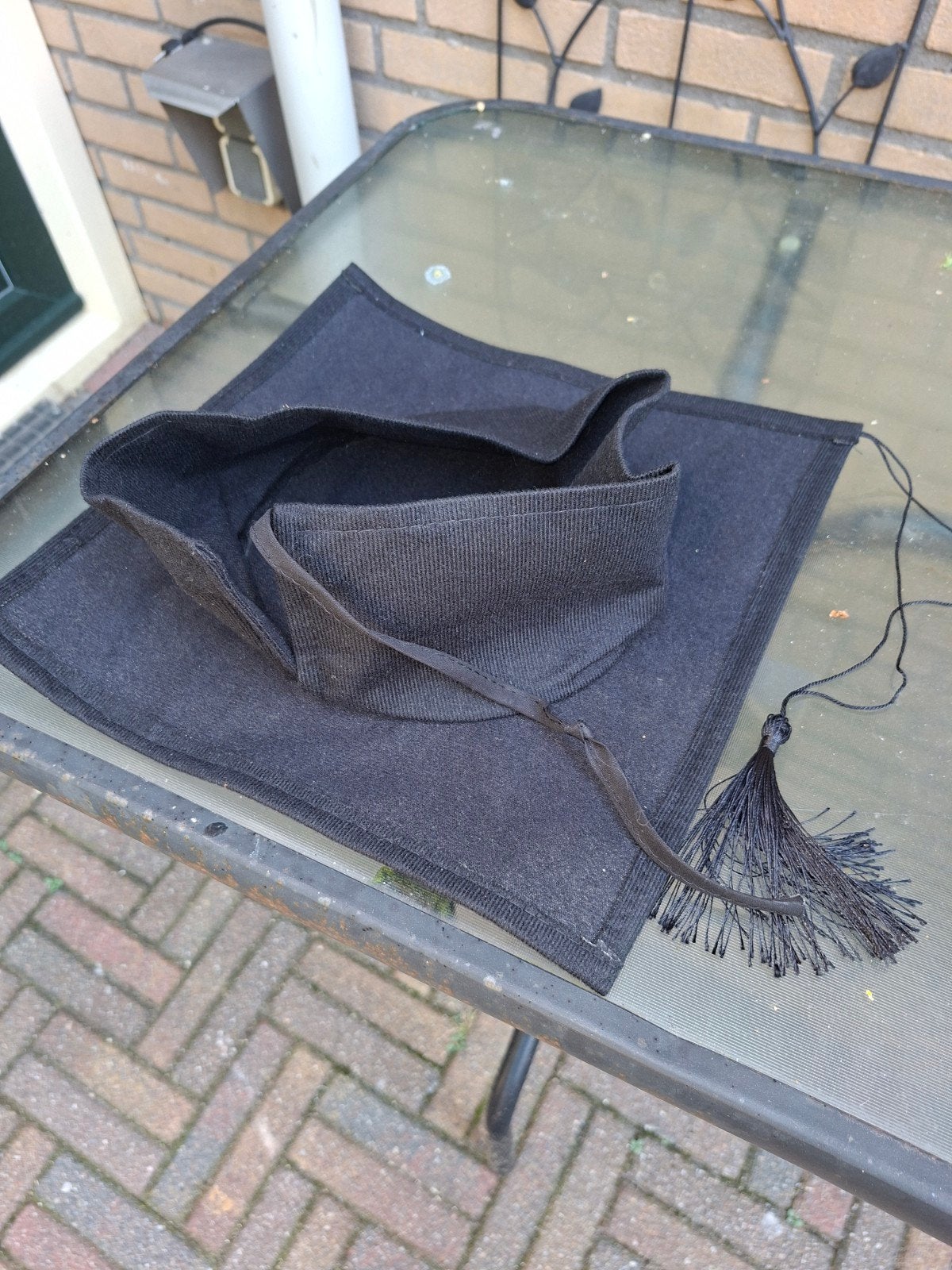 Zwarte afstudeerhoed met kwastje - One size fits all, Ophalen, Hoed, One size fits all, Onbekend
