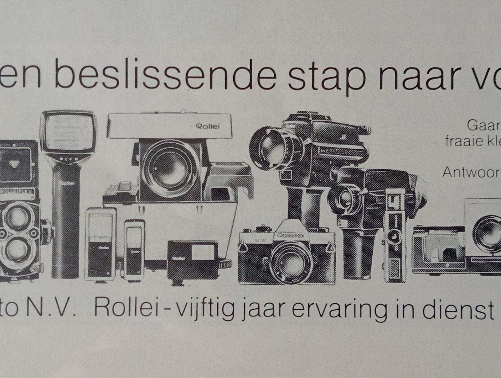 Vintage Rollei advertentie - Tijdschriftpagina jaren '70, Niet van toepassing voor advertentie, Compact, Ophalen of Verzenden
