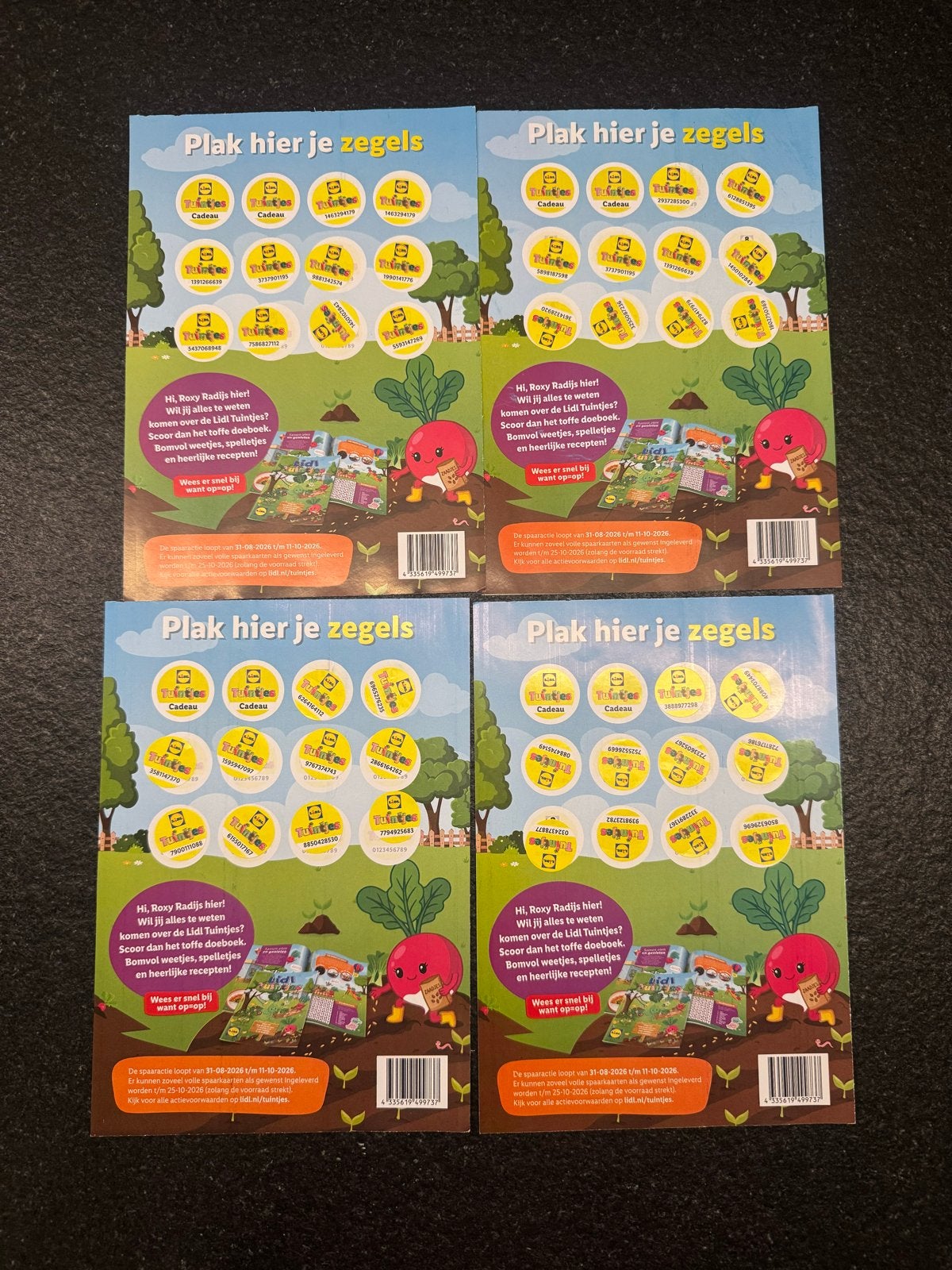Lidl Tuintjes spaarkaarten - 4 stuks, Verzamelen, Lidl, Ophalen of Verzenden