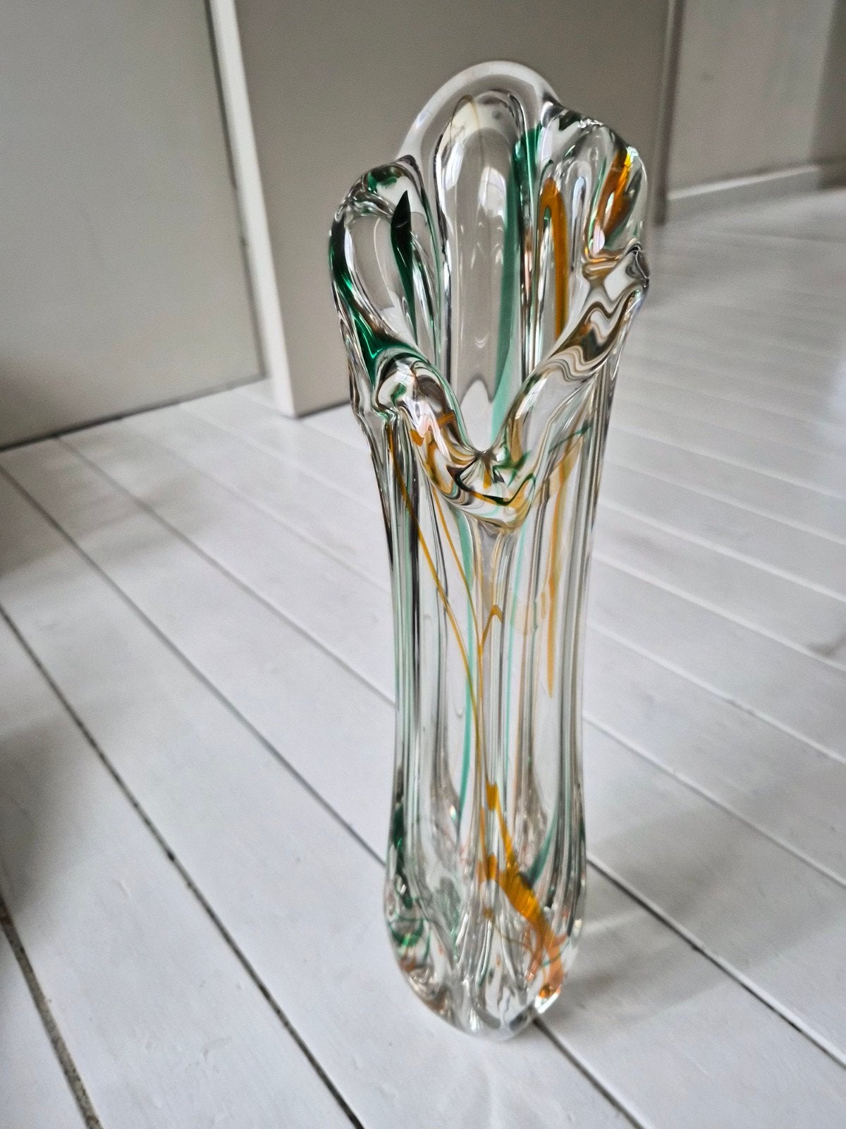 Mooie glazen vaas Kristal Unie Maastricht, Antiek en Kunst, Antiek | Vazen, Ophalen of Verzenden