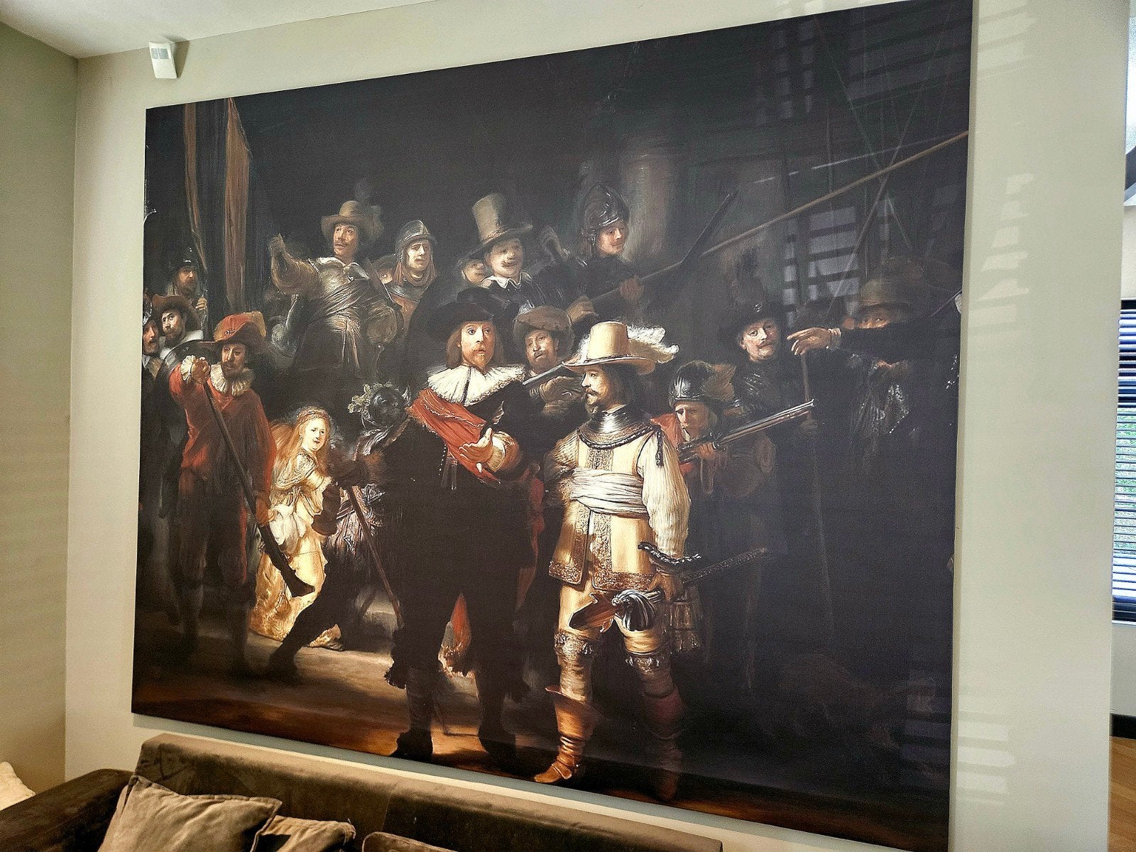 XXL Deco Doek canvas schilderij De Nachtwacht van Rembrandt, 125 cm of meer, Ophalen of Verzenden, 75 cm of meer, Print