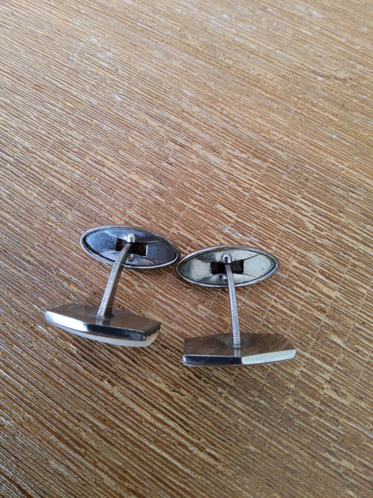 Elegante vintage manchetknopen met parelmoer, Ophalen of Verzenden, Gebruikt, Overige materialen