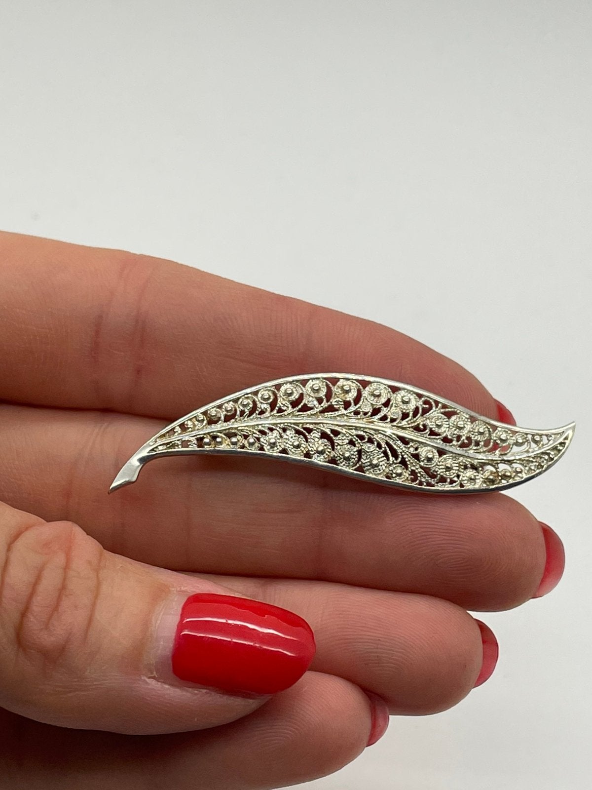 F266 Prachtige 800 zilveren broche filigrain, Sieraden, Tassen en Uiterlijk, Antieke sieraden, Ophalen of Verzenden, Zilver, Broche