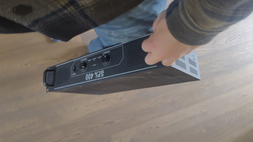 Stage Line SPL-400 PA versterker / eindversterker 19 inch, Gebruikt, 120 watt of meer, Stereo, Ophalen