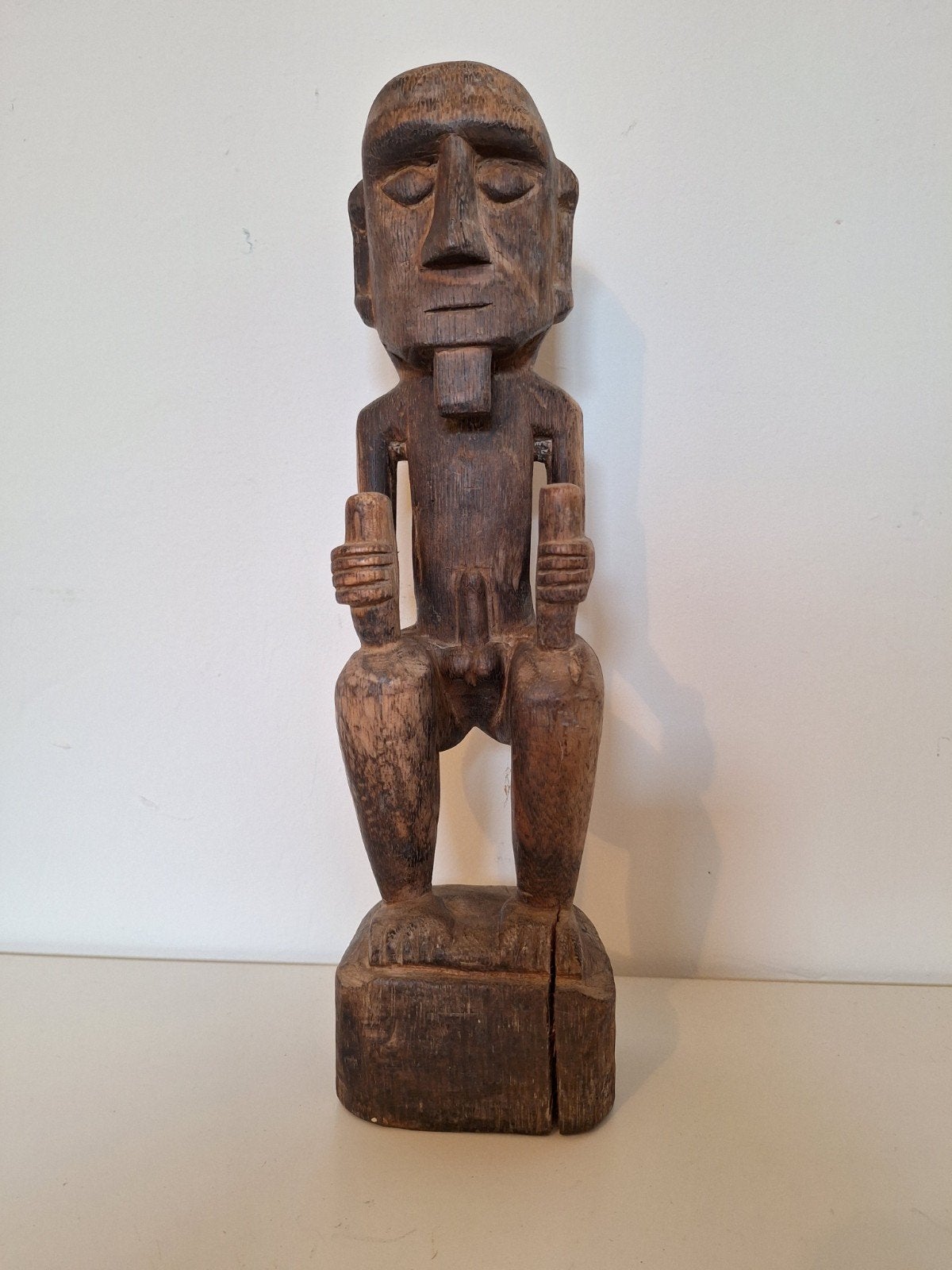 Vintage Houten Beeld - Afrikaanse Stamkunst, Antiek en Kunst, Kunst | Niet-Westerse kunst, Beeld, Afrika, Hout, Bruin, Gesneden