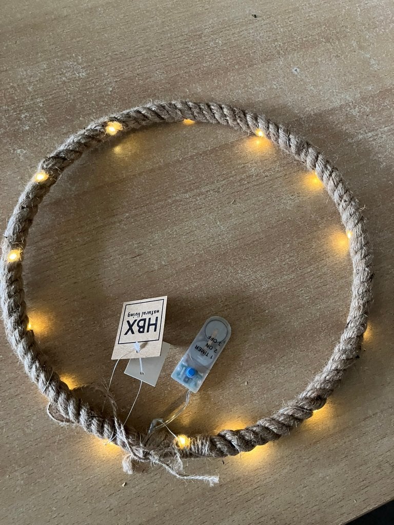 partij ring met jute en ledlampjes HBX, Ophalen of Verzenden, Nieuw