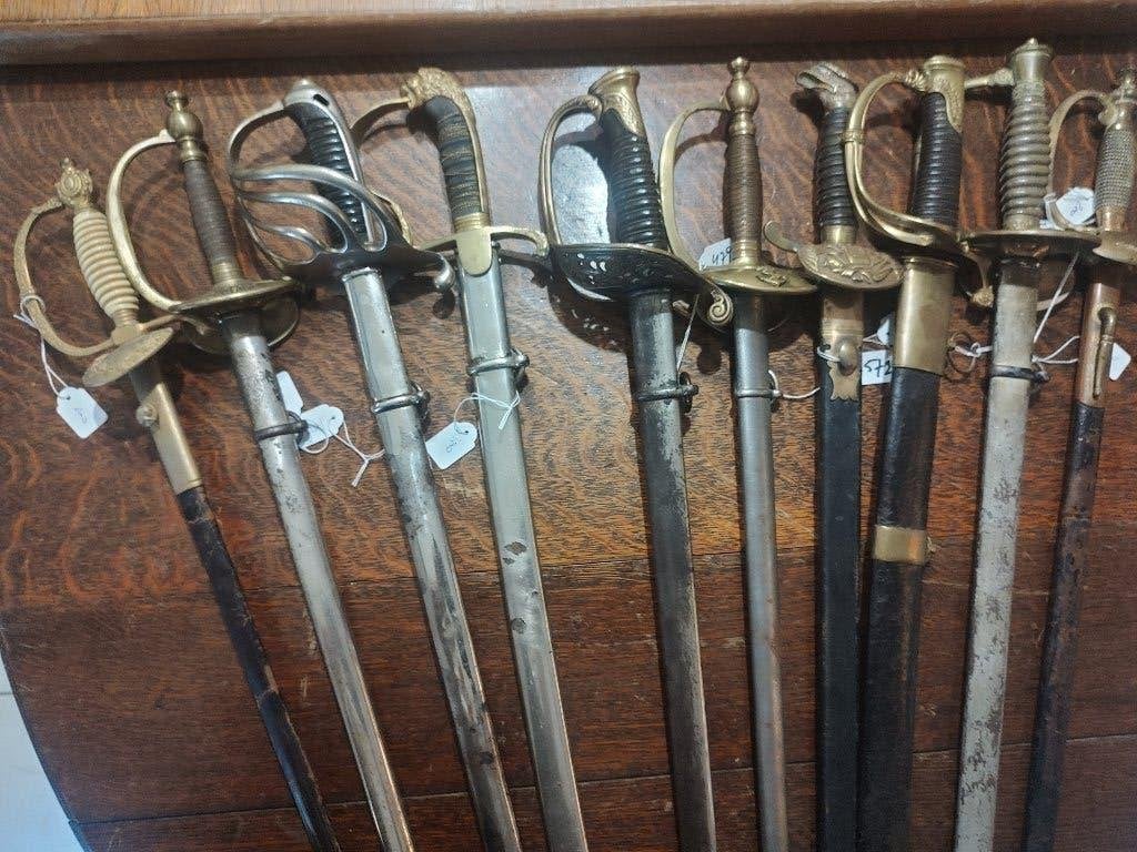Lot sabels , epees , etc , 10 stuks, Verzamelen, Ophalen of Verzenden, Landmacht, Nederland, Embleem of Badge
