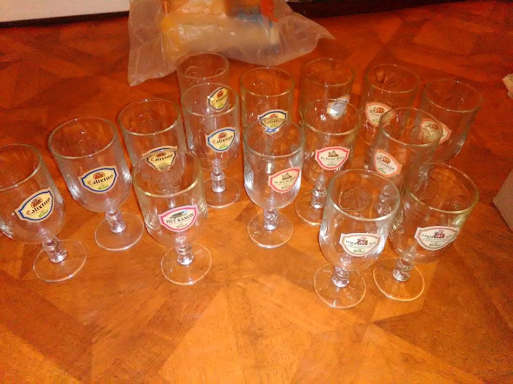 Grolsch bier glazen op voet, Ophalen of Verzenden, Zo goed als nieuw, Glas of Glazen, Grolsch