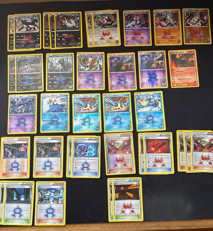Pokémon kaarten — EX Team Magma vs Team Aqua-set (2004), Ophalen of Verzenden, Gebruikt, Meerdere kaarten, Foil