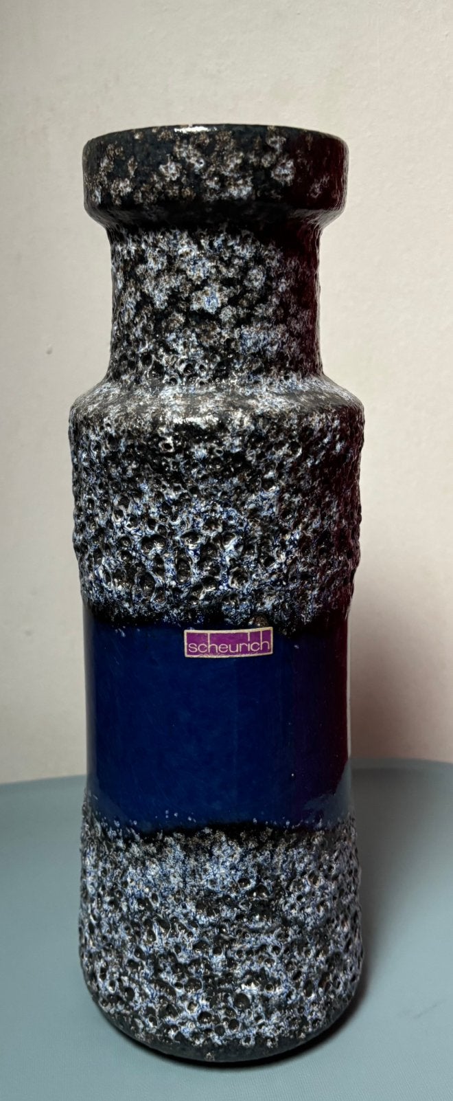 West Germany Scheurich vaas 205-32 blauw fat lava, Ophalen of Verzenden