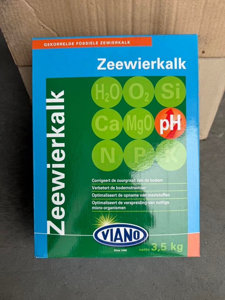 5 x3.5 kilo zeewierkalk, Ophalen