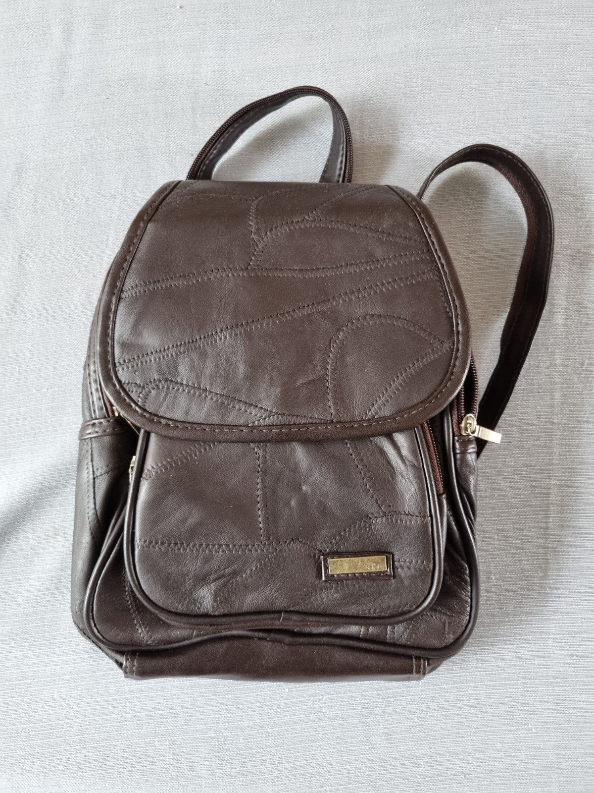 te koop leren rugzakje, Ophalen, Zo goed als nieuw, Bruin