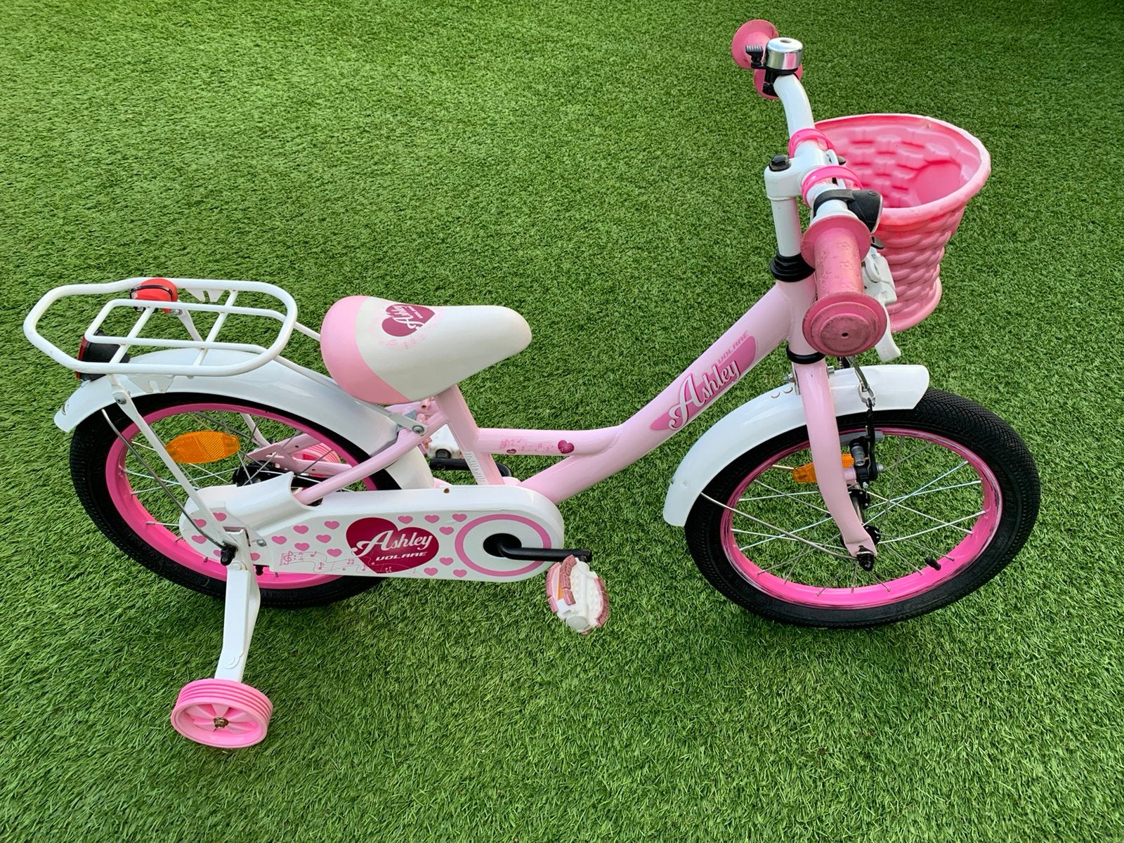 Volare Ashley 16 inch meisjesfiets roze-wit 🩷🤍, Ophalen, Terugtraprem, Gebruikt, Handrem