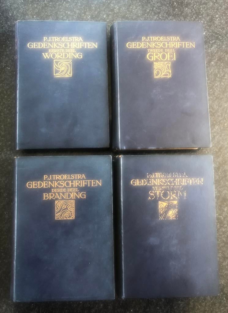 1e druk Compl 4delige set v Gedenkschriften v P.J. Troelstra, Ophalen of Verzenden, Gelezen, Politiek