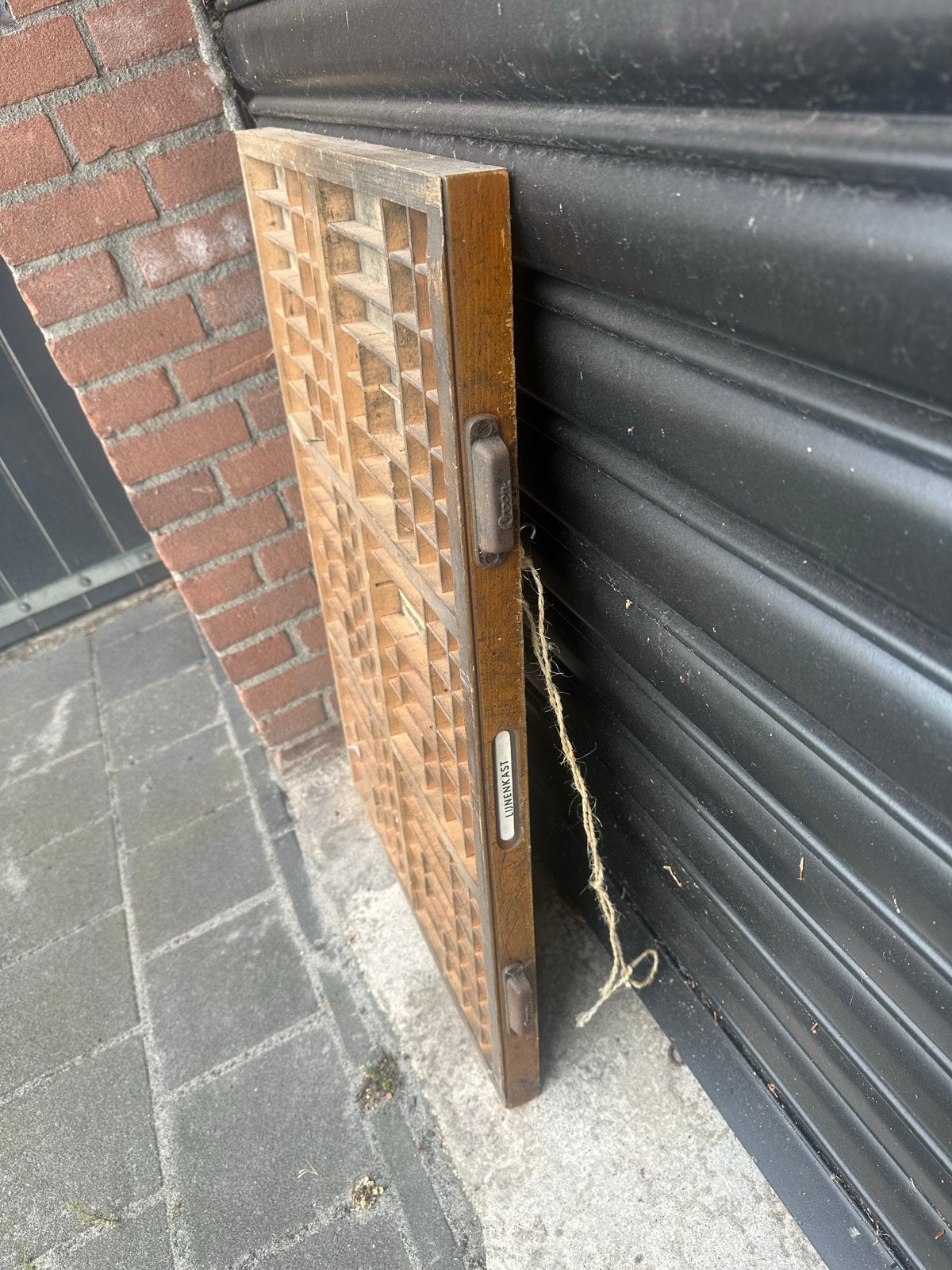 Antieke letterbak, houten zetlade, vintage decoratie, Ophalen of Verzenden