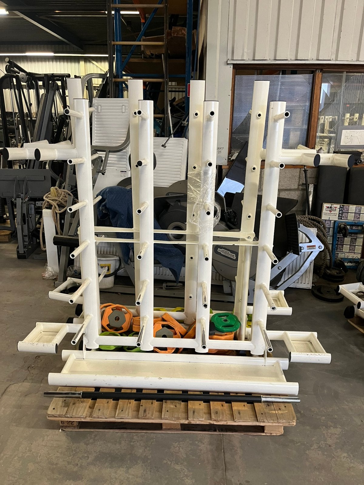 Rek voor stangen en schijven gym 80 bodypump, Ophalen, Gebruikt, Overige typen, Gym80