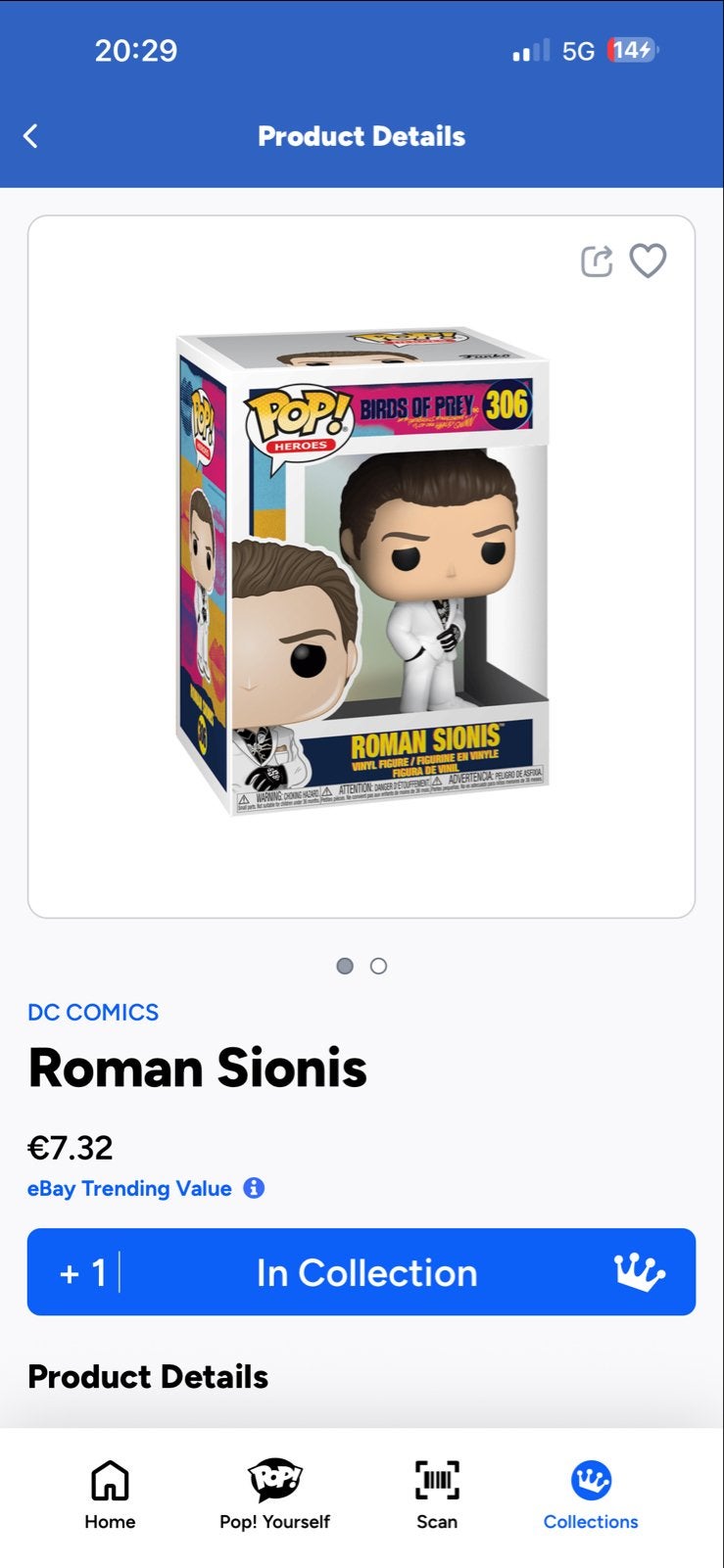 Funko Pop! Roman Sionis (Birds of Prey) #306, Ophalen of Verzenden, Zo goed als nieuw