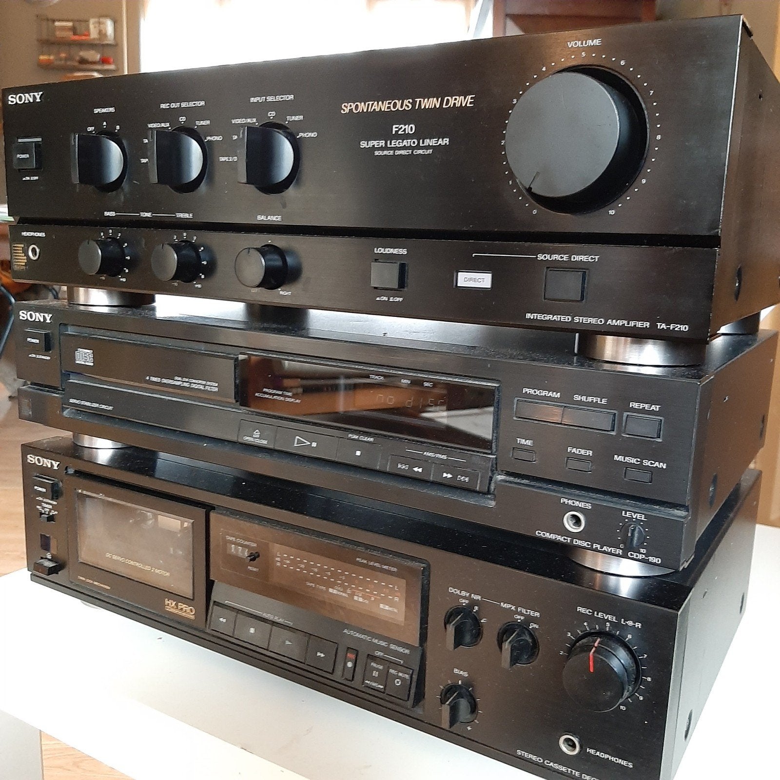 Jaren 80 Sony stereoset met Philips speakers, Ophalen, Gebruikt, Cassettedeck, Losse componenten