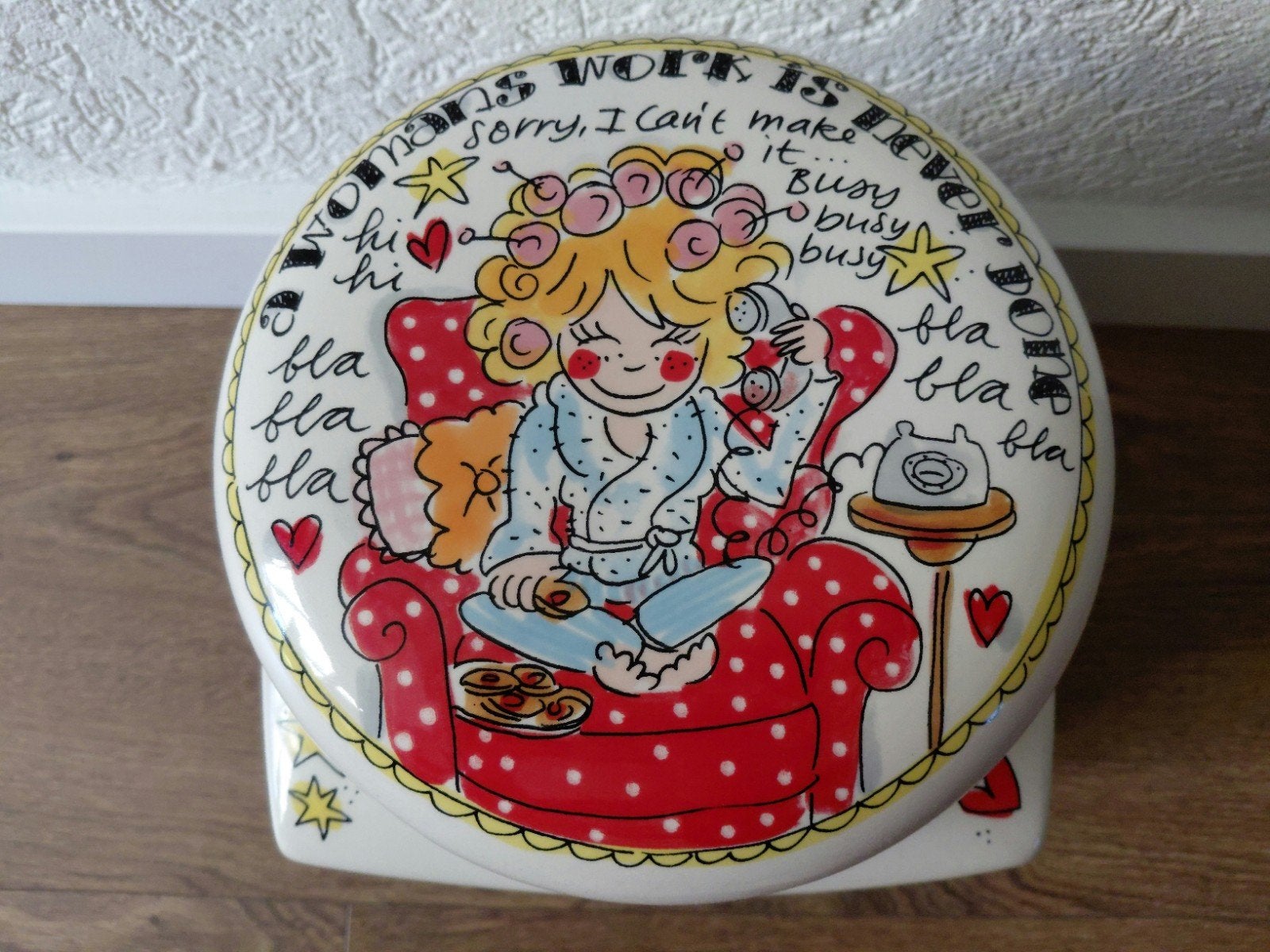 Blond voorraadpot, Ophalen, Zo goed als nieuw, Aardewerk, Overige typen