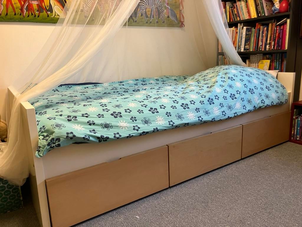 Bed (ikea), Ophalen, Eenpersoons, Hout, 100 cm