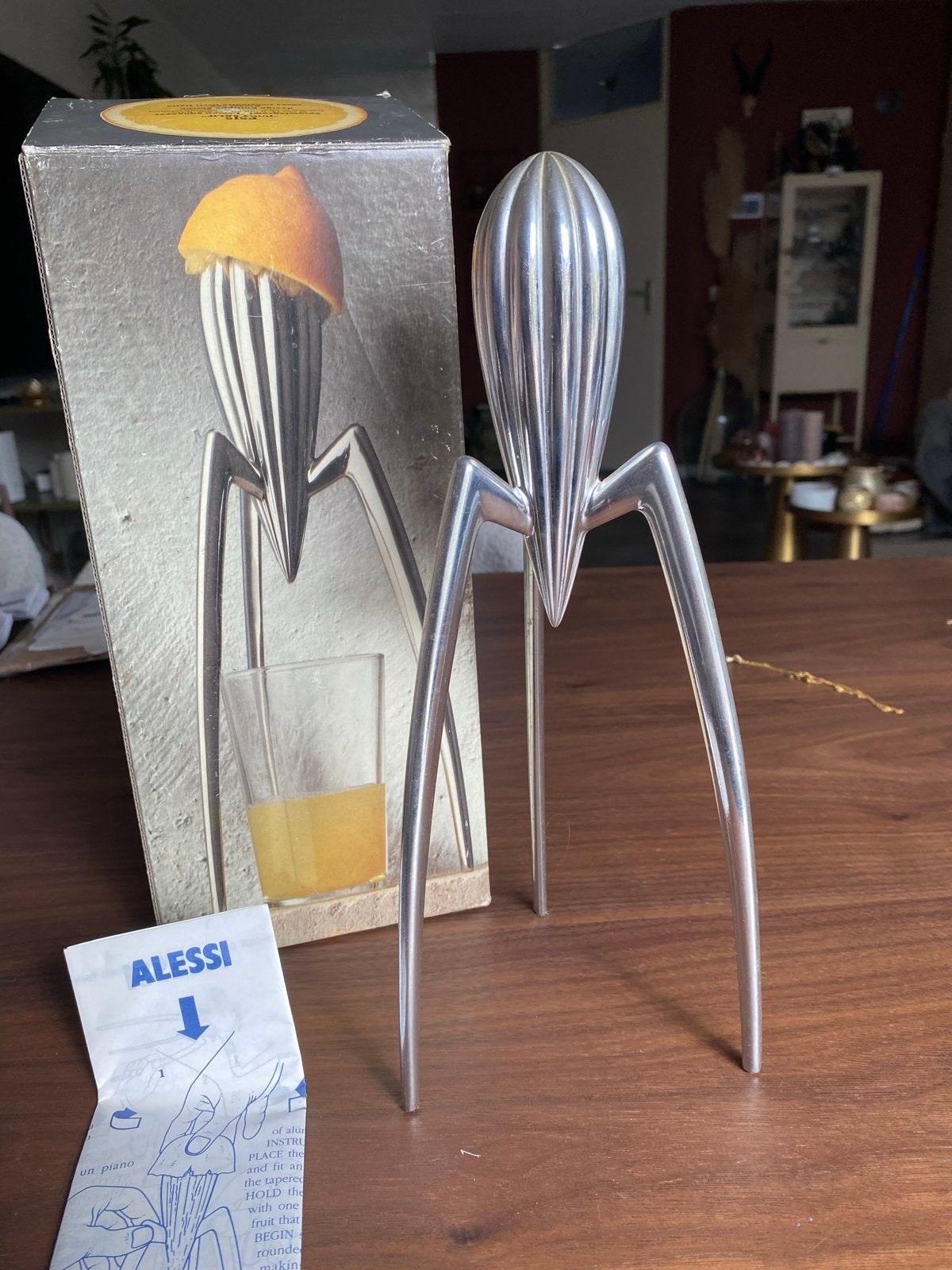Alessi Juicy Salif Citruspers - Philippe Starck Design, Overige typen, Zilver, Ophalen of Verzenden, Zo goed als nieuw
