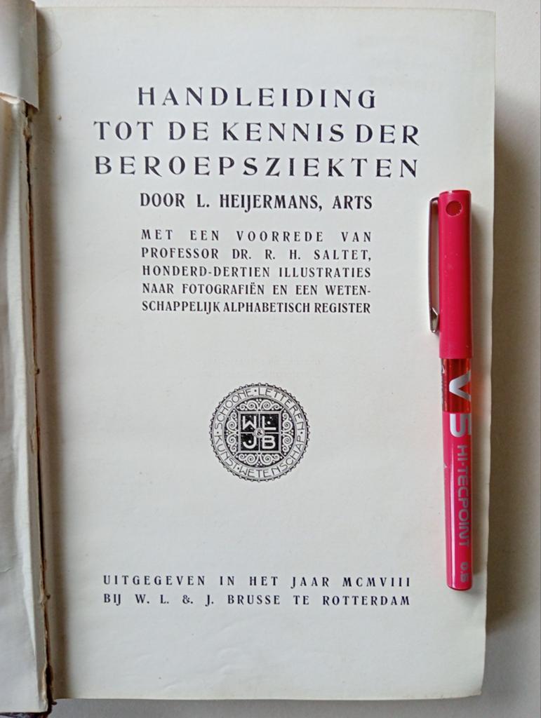 Handleiding tot Kennis der Beroepsziekten 1908., Antiek en Kunst, Antiek | Boeken en Bijbels, Ophalen of Verzenden