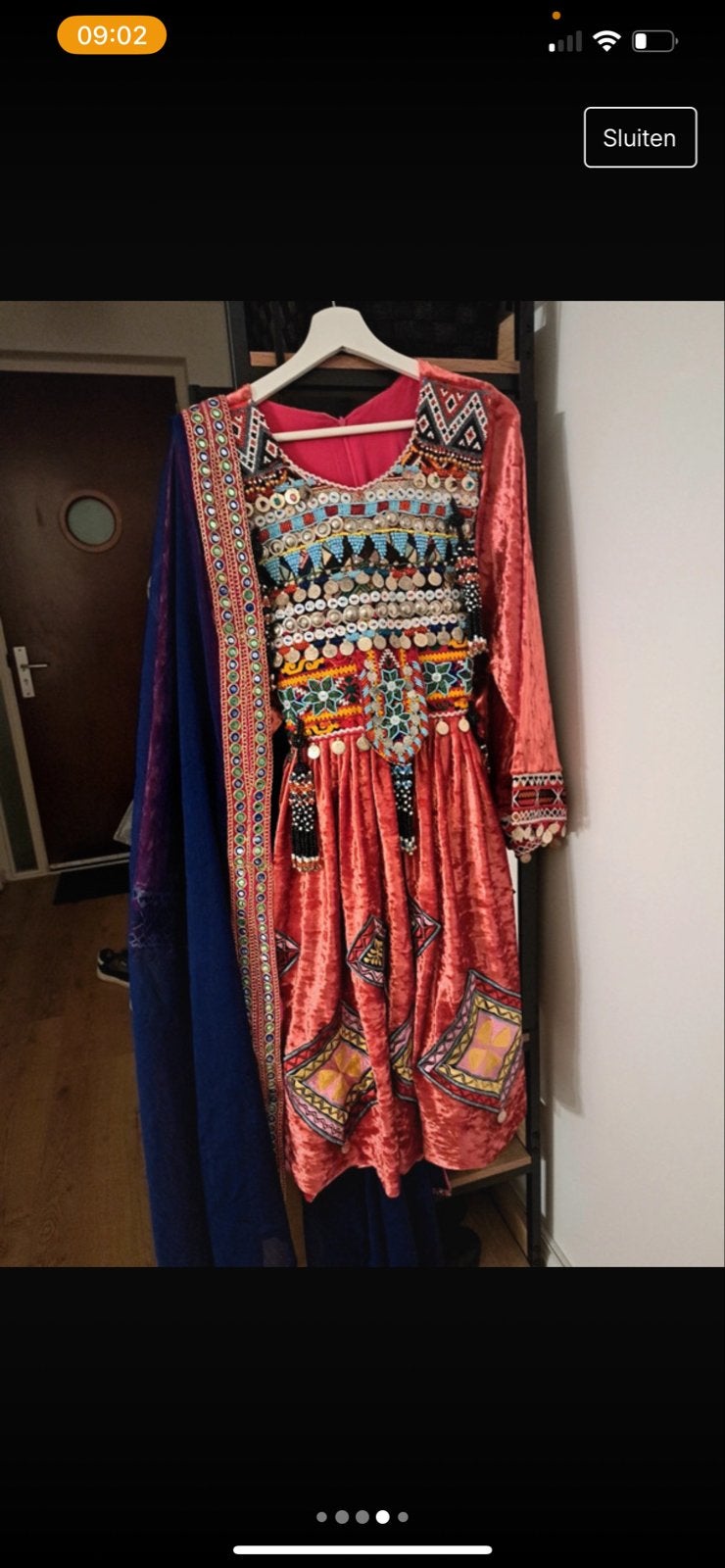 Traditionele Afghaanse jurk , kalay afghani, Overige typen, Maat 42/44 (L), Ophalen of Verzenden, Zo goed als nieuw