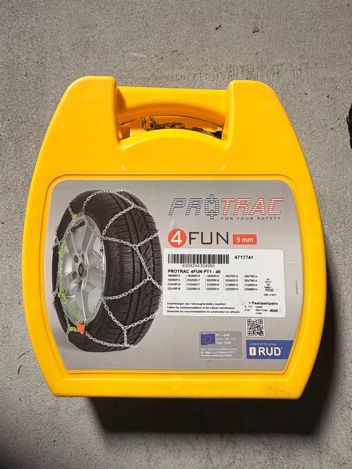 PROTRAC 4FUN sneeuwkettingen - 9 mm - Maat 4040, Auto diversen, Ophalen of Verzenden, Zo goed als nieuw