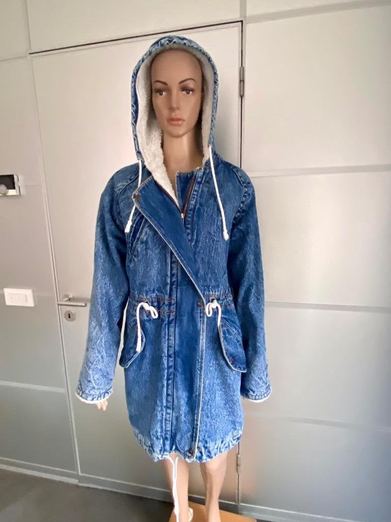 K35 spijkerjas maat 42=L winterjas parka spijker jeans blauw, Blauw, Maat 42/44 (L), Ophalen of Verzenden, Zo goed als nieuw