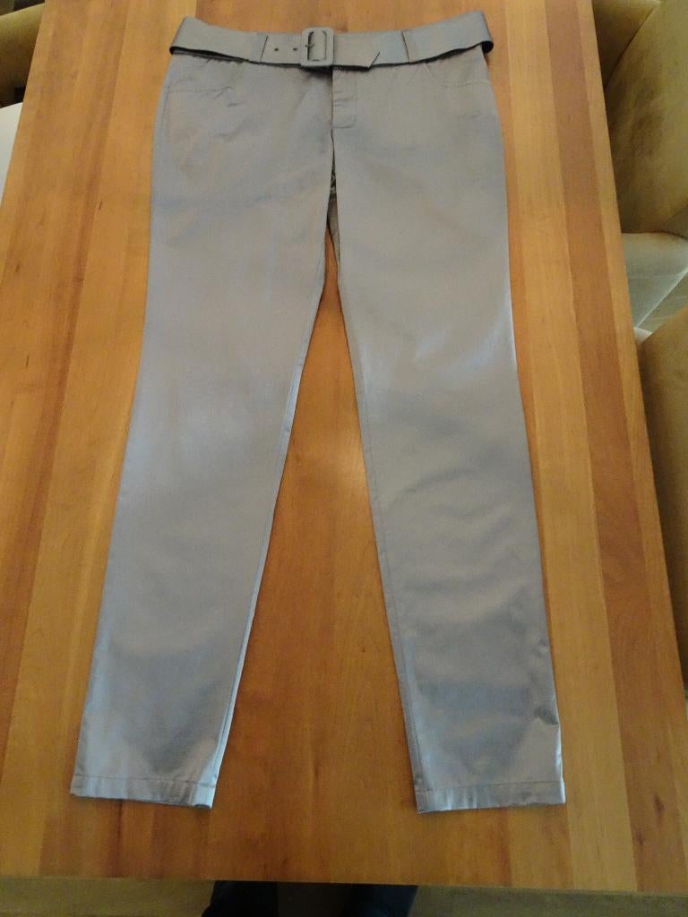 MONIQUE COLLIGNON taupe kleurige glanzende pantalon, Overige kleuren, Maat 42/44 (L), Nieuw, Ophalen of Verzenden