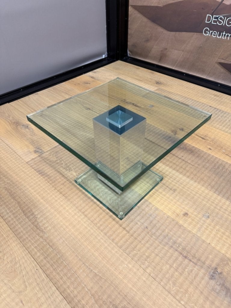 3 Beek Abel bijzettafel Glas design Tafel 40x40, Minder dan 45 cm, Minder dan 55 cm, Vierkant, Ophalen of Verzenden