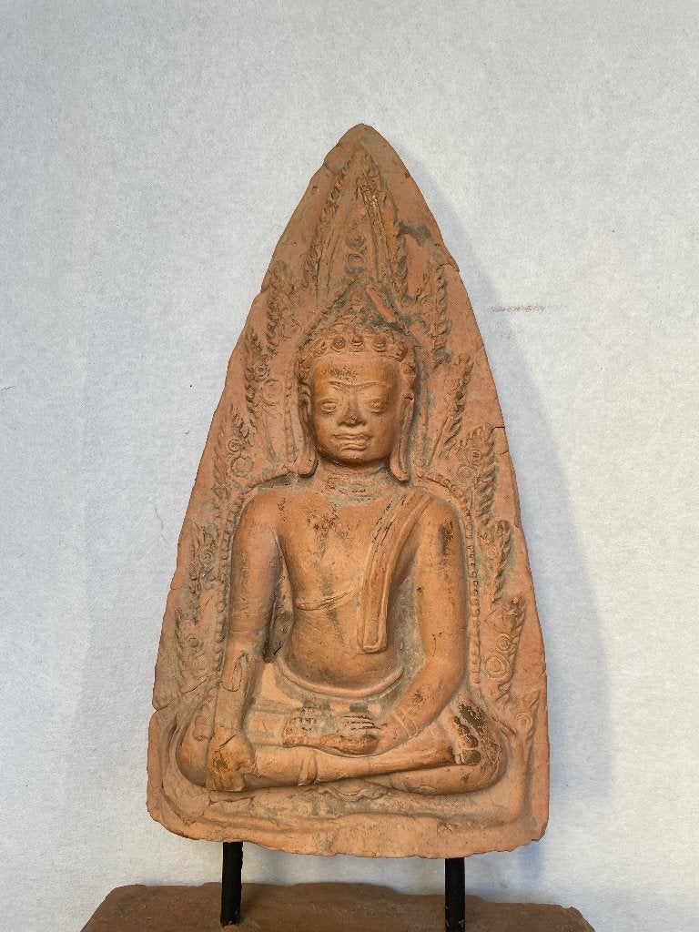 Terracotta Boeddha beeld, Ophalen of Verzenden